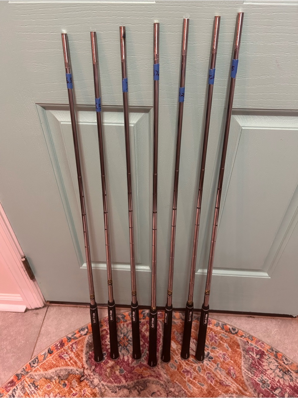 True Temper Dynamic Gold Full Iron Set of Shafts w/ New Grips ( 4 iron - PW)